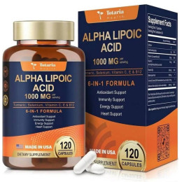 Альфа-липоевая кислота Totaria Health Alhpa Lipolic Acid 1000 mg 6 in 1 formula 120 caps 60 serv