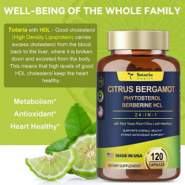 Бергамот, фитостеролы и берберин Totaria Health Citrus Bergamot Phitosterol Berberine HCL 24 in 1 120 caps 60 serv