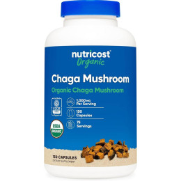 Екстракт гриба чага Nutricost Chaga Mushroom, 150 Capsules (500 mg per Capsule)