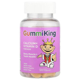 Кальций и витамин D Gummi King Calcium Plus Vitamin D for Kids, 60 Gummies GummiKing
