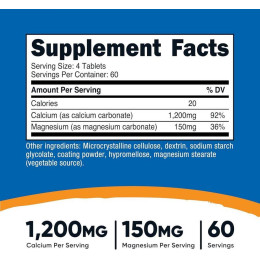 Кальций и магний Nutricost Calcium & Magnesium, 240 Tablets Nutricost