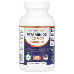 Витамин D3 Vitamatic Vitamin D3 125 мкг 500 капсул Vitamatic