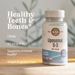 Вітамін D3 KAL Liposomal D-3 High Potency 50 мег 30 капсул KAL