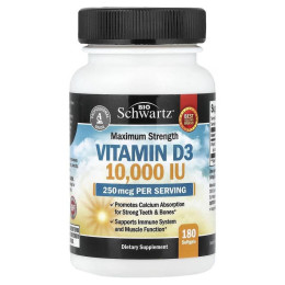 Витамин D3 BioSchwartz Maximum Strength Vitamin D3 250 мкг 180 капсул BioSchwartz