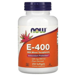 Вітамін Е Now E-400 mixed 250 softgels NOW