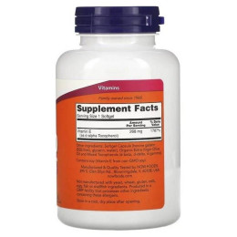 Вітамін Е Now E-400 mixed 250 softgels NOW