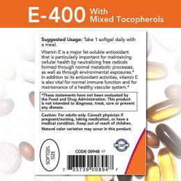 Вітамін Е Now E-400 mixed 250 softgels NOW