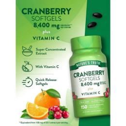 Комплекс клюквы с витамином C Nature's Truth Cranberry Softgels Plus Vitamin C, 150 Quick Release Softgels Nature's Truth