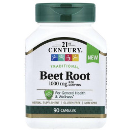 Экстракт корня свеклы 21st Century Beet Root, 90 Capsules (500 mg per Capsule) 21st Century