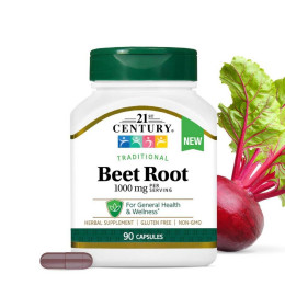 Экстракт корня свеклы 21st Century Beet Root, 90 Capsules (500 mg per Capsule) 21st Century
