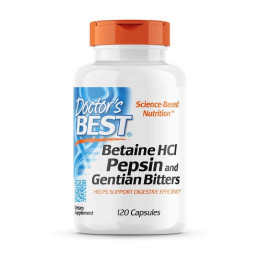 Doctor's BEST Betaine HCL Pepsin and Gentian Bitters (120 caps)