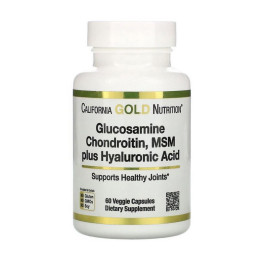 California Gold Nutrition Glucosamine, Chondroitin, MSM plus Hyaluronic Acid (60 veg caps)