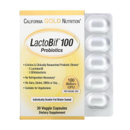 California Gold Nutrition LactoBif Probiotics 100 Billion (30 veg caps)