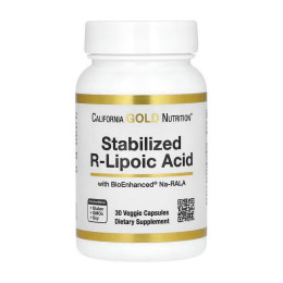 California Gold Nutrition Stabilized R-Lipoic Acid (30 veg caps)