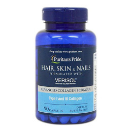 Puritan's Pride Hair, Skin & Nails with VERISOL (90 caplets)