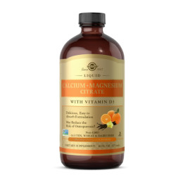 Liquid Calcium Magnesium Citrate with Vitamin D3 - 473ml Natural Orange-Vanilla (Без етикетки) Solgar