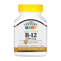 B-12 2500 mcg Sublingual - 110 tabs 21st Century
