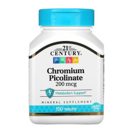 Chromium Picolinate 200 mcg - 100 tabs 21st Century