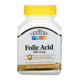 Folic Acid 400 mcg - 250 tabs 21st Century
