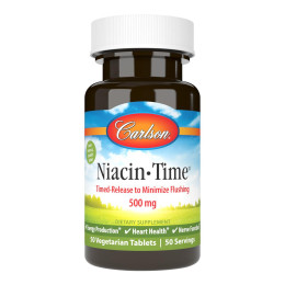 Вітамін В3 Carlson Niacin-Time 500 мг 50 вегетаріанських пігулок Carlson Labs