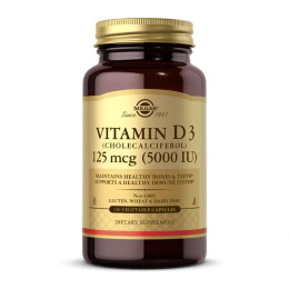 Vitamin D3 (Cholecalciferol) 125 mcg (5,000 IU) - 240 vcaps Solgar