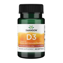Vitamin D3 4000 IU (100 mcg) - 90 softgels Swanson