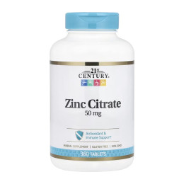 Zinc Citrate 50 mg - 360 tabs 21st Century