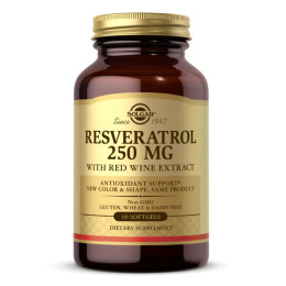 Resveratrol 250mg with Red Wine Extract - 60 softgels Solgar