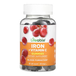 Iron + Vitamin C Adult - 60 gummies Lifeable