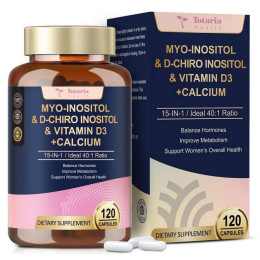Дві форми інозитолу Totaria Health MYO+D-CHIRO INOSITOL 120 caps 40 serv 60 serv