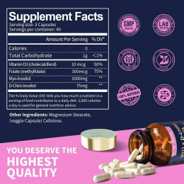 Дві форми інозитолу Totaria Health MYO+D-CHIRO INOSITOL 120 caps 40 serv 60 serv