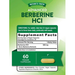 Берберин Berberine HCl, 60 Capsules (250 mg per Capsule) Nature's Truth