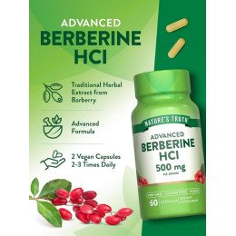 Берберин Berberine HCl, 60 Capsules (250 mg per Capsule) Nature's Truth
