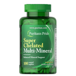 Мультимінеральний комплекс Puritan's Pride Super Chelated Multi-Mineral 100 Caplets Puritan's Pride