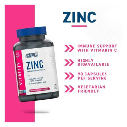 Цинк з вітаміном С Zinc 90 caps Applied Nutrition