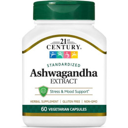 Ашваганда Ashwagandha Extract, Standardized, 60 Vegetarian Capsules (500 mg per Capsule) 21st Century