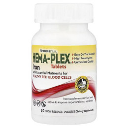 Комплекс заліза Hema-Plex® Iron 30 Slow-Release Tablets Nature's Plus
