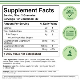 Магній гліцинат Magnesium Glycinate 400mg 60Gummies