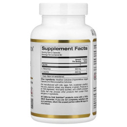 L-глютамін та L-лейцин  L-Glutamine + L-Leucine, 120 Veggie Capsules California Gold Nutrition