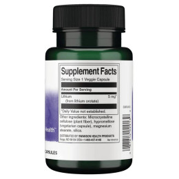 Літій Lithium Orotate 5mg 60 veg caps Swanson