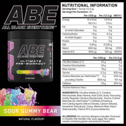 Передтренувальний стимулятор Applied Nutrition ABE (All Black Everything) 375 g (Sour Gummy Bear) Applied Nutrition