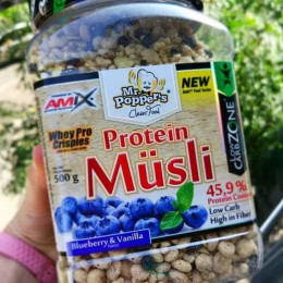 Мюслі без цукру Mr.Popper´s LowCarb Protein Müsli 500g (Blueberry Vanilla) Amix Nutrition
