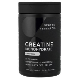 Креатин Sports Research Creatine Monohydrate 120 Veggie Capsules (1.25 g per Capsule) Sports Research