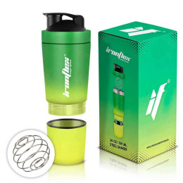 Сталевий шейкер IronFlex Steel Shaker 591ml (Green Yellow) IronFlex