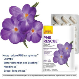 Підтримка при ПМС Country Life PMS Rescue™ Targeted PMS Support 60 Vegan Capsules Country Life