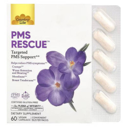 Підтримка при ПМС Country Life PMS Rescue™ Targeted PMS Support 60 Vegan Capsules Country Life