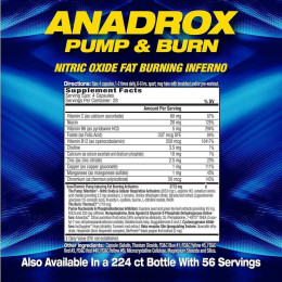 Передтренувальний комплекс Mhp Anadrox Pump & Burn 112 Capsules MHP
