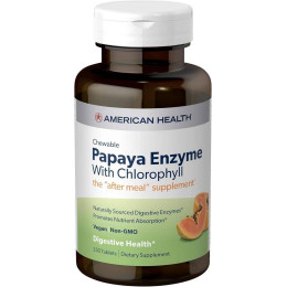 Жувальні таблетки з ферментом папаї та хлорофілом American Health 250 Chewable Tablets American Health
