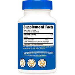 Астаксантин Nutricost Astaxanthin, 12 mg, 30 Softgels
