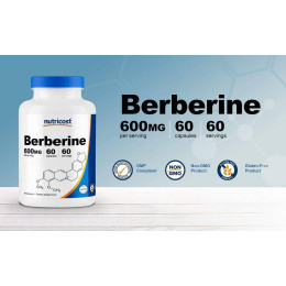 Берберин Nutricost Berberine, 60 Capsules (600 mg per Capsule)